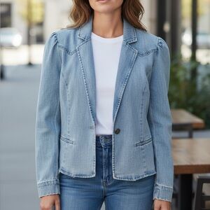 NWT REPUBLIC Denim Fitted Blazer Jacket – Size Medium